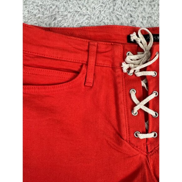 Joes Womens Red Hot Lace-Up Front Fabric Shorts Size 28 NWT Cotton Blend Casual - Picture 2 of 11